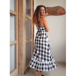 EMILY VESTIDO, vichy blanco y negro