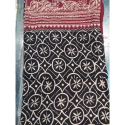 PAÑUELO IKAT BURGUNDY DE ALGODÒN