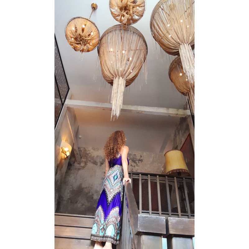 METIS, VESTIDO LARGO ESTAMPADO ESCOTE HALTER