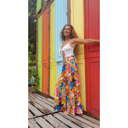 TRÓPICO, pantalón recto estampado