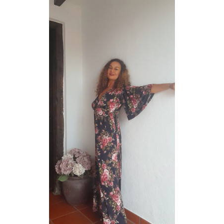 FLOR, VESTIDO LARGO ESTAMPADO