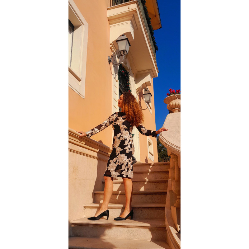 NIZA NEGRO,  VESTIDO BROCADO