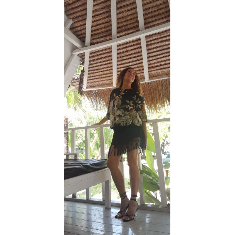 JUNGLE negra, Chaqueta estampada reversible