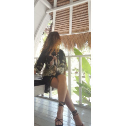 JUNGLE negra, Chaqueta estampada reversible