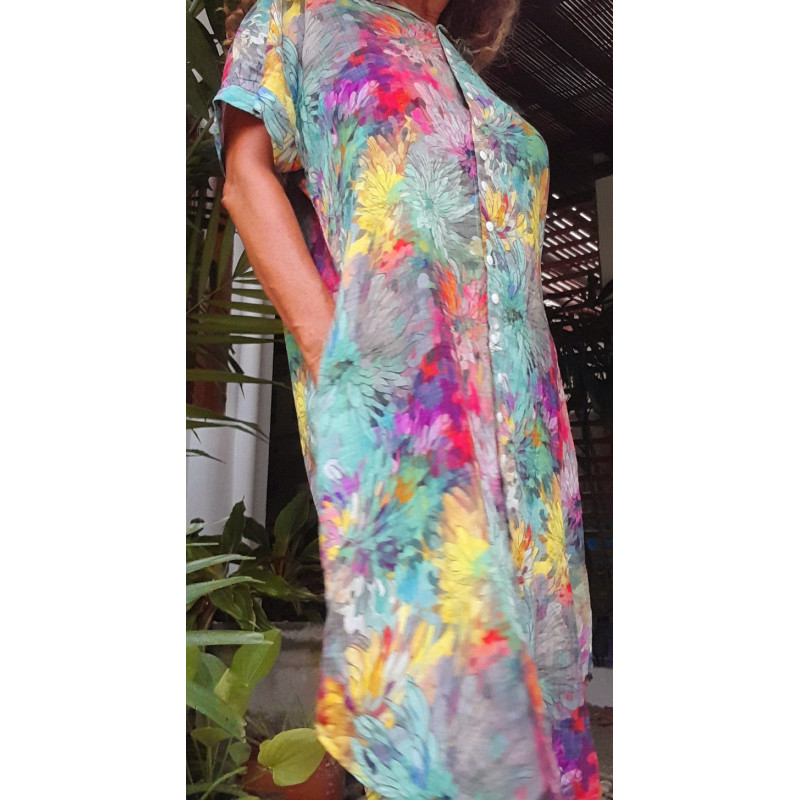 ART, Vestido camisero midi estampado