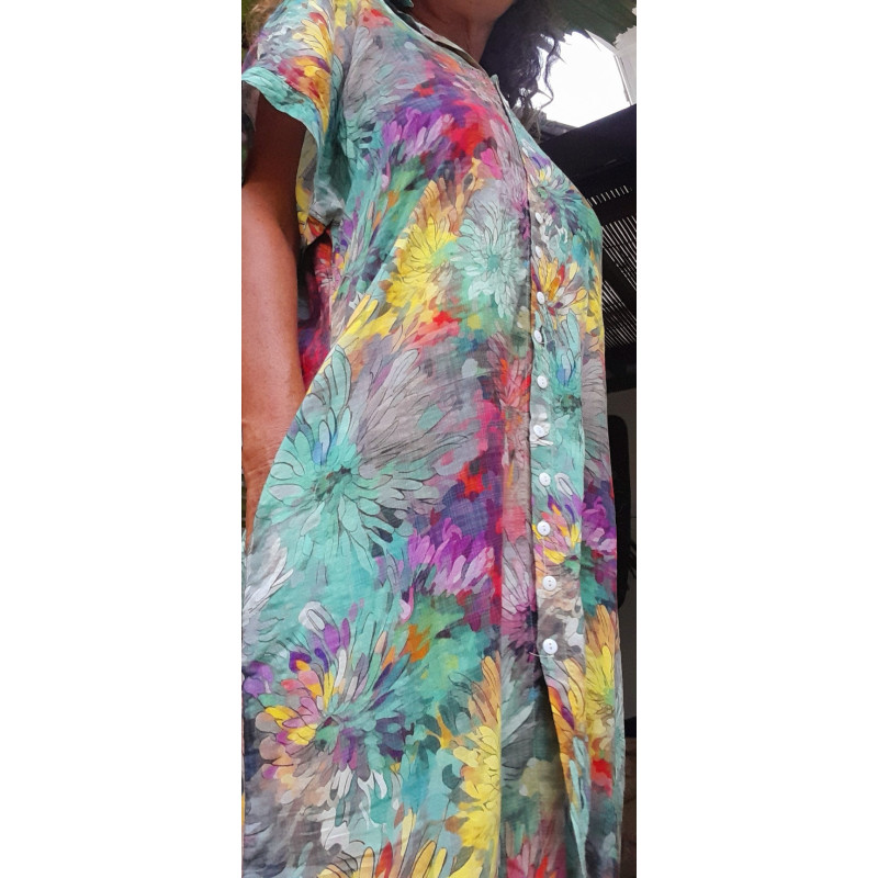 ART, Vestido camisero midi estampado
