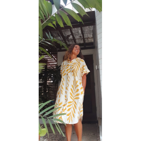 KENIA, Vestido camisero midi