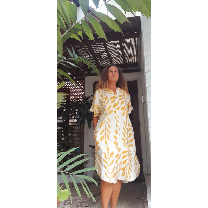 KENIA, Vestido camisero midi