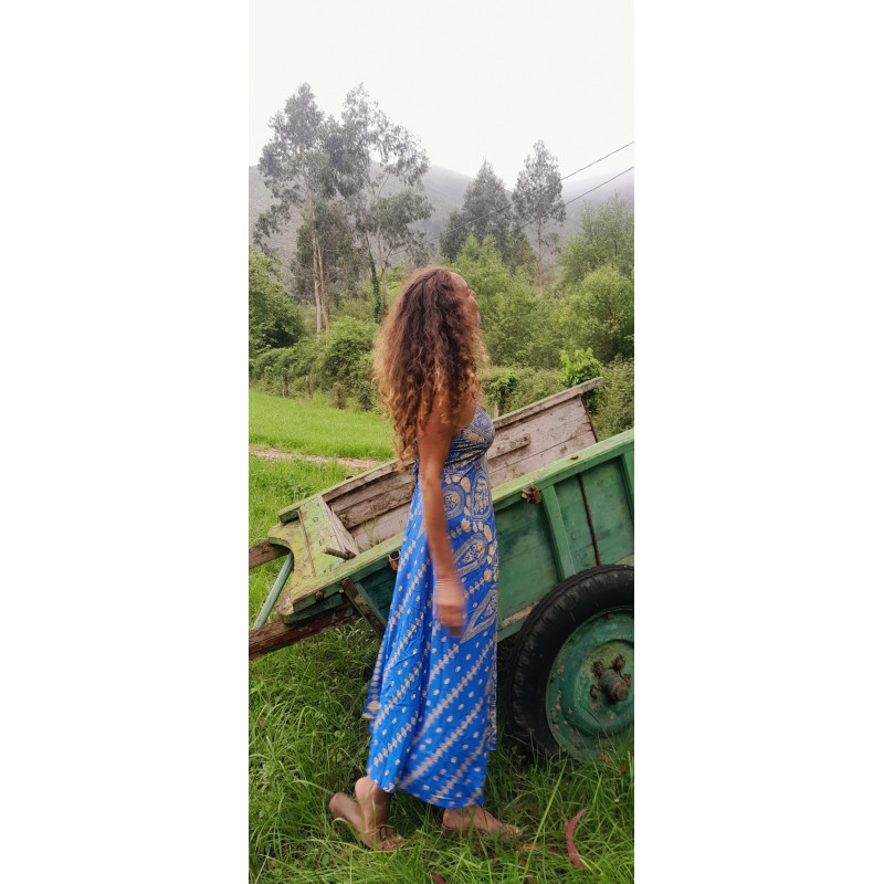 NUA azul, Vestido estampado  largo