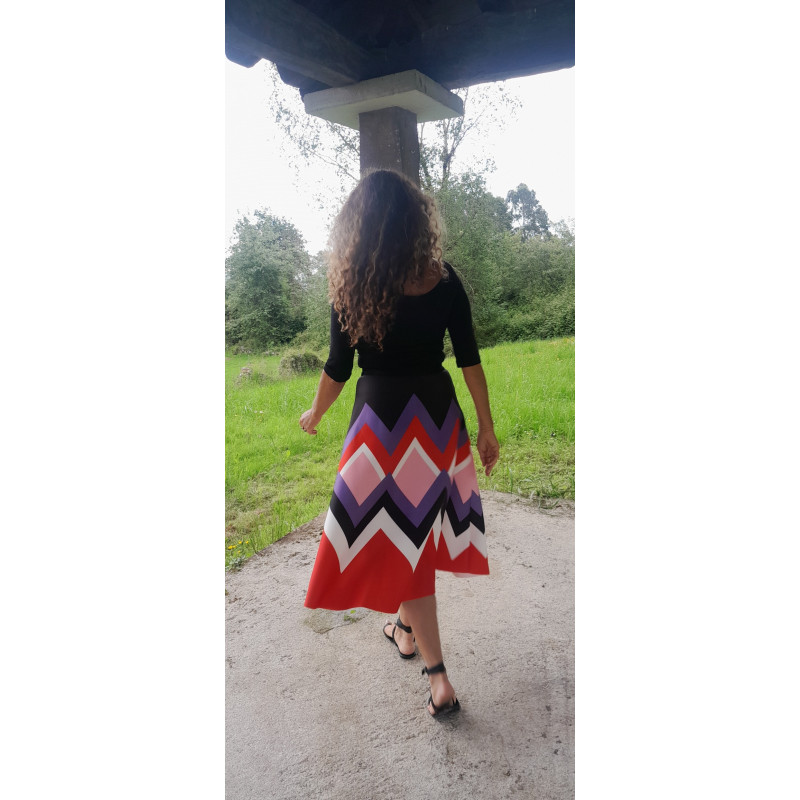 MILÁN, Falda midi neopreno