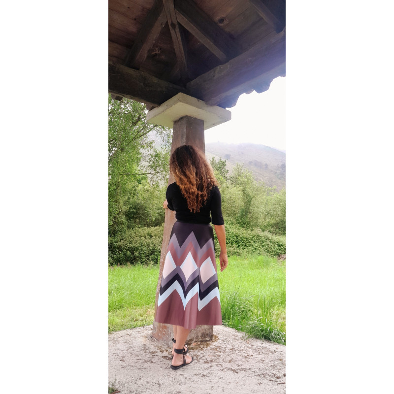 MILÁN Tierra, Falda midi neopreno