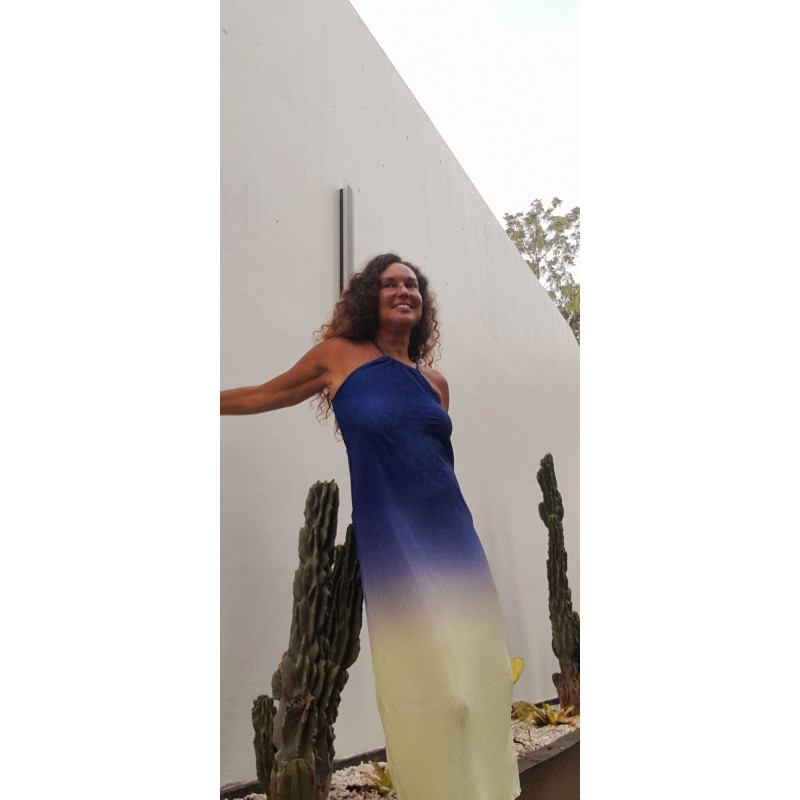 MENORCA, Vestido largo escote halter