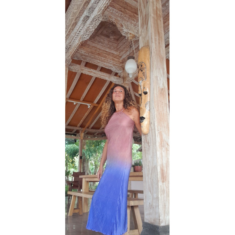 MENORCA nude, Vestido largo escote halter