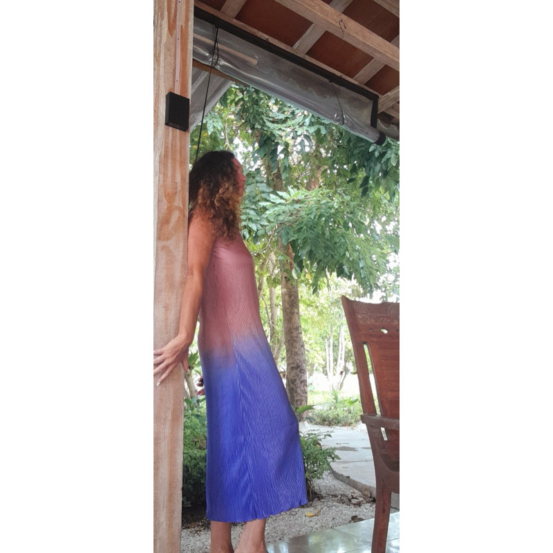 MENORCA nude, Vestido largo escote halter