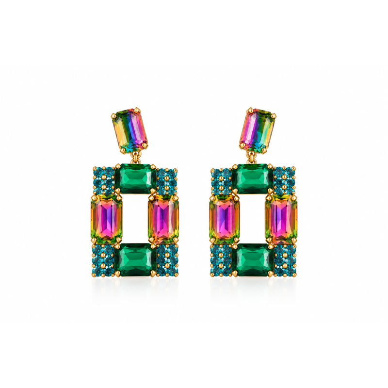 ART VERDE, PENDIENTES CRISTAL