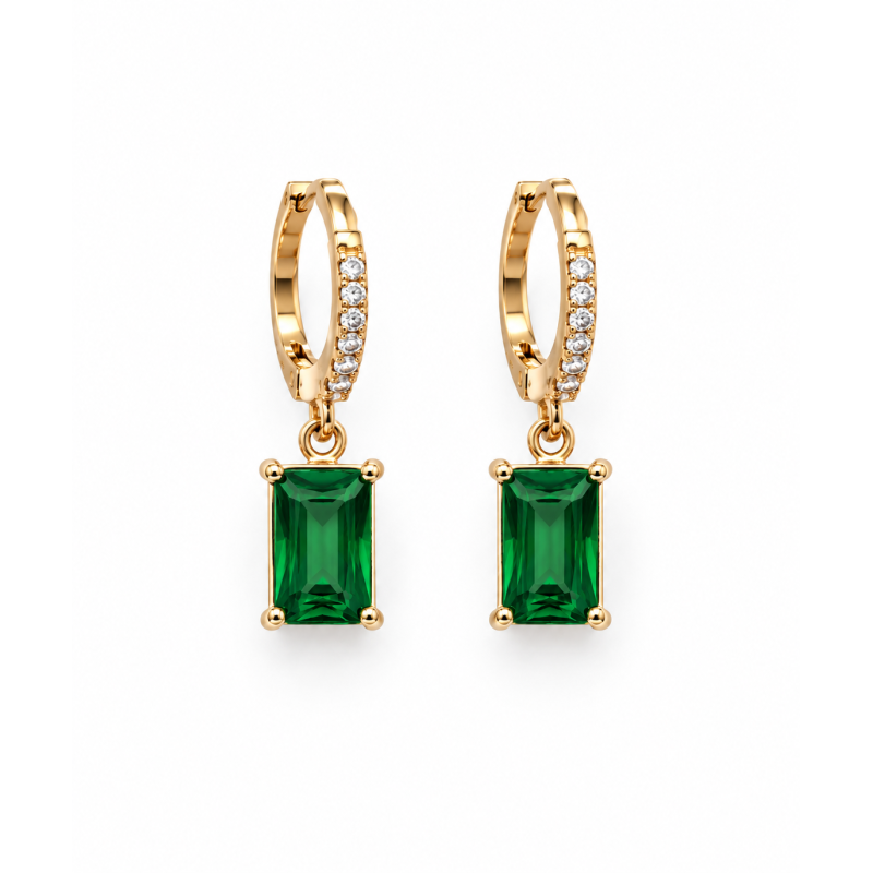 AUDREY VERDE, Pendientes cristal