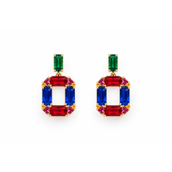 ART ROJO, PENDIENTES CRISTAL