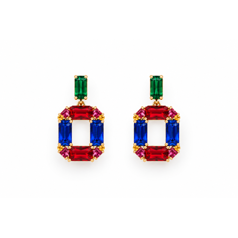 ART ROJO, PENDIENTES CRISTAL
